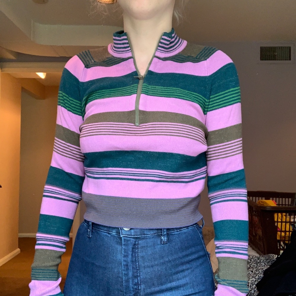 Free people cropped zip up sweater